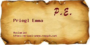 Priegl Emma névjegykártya